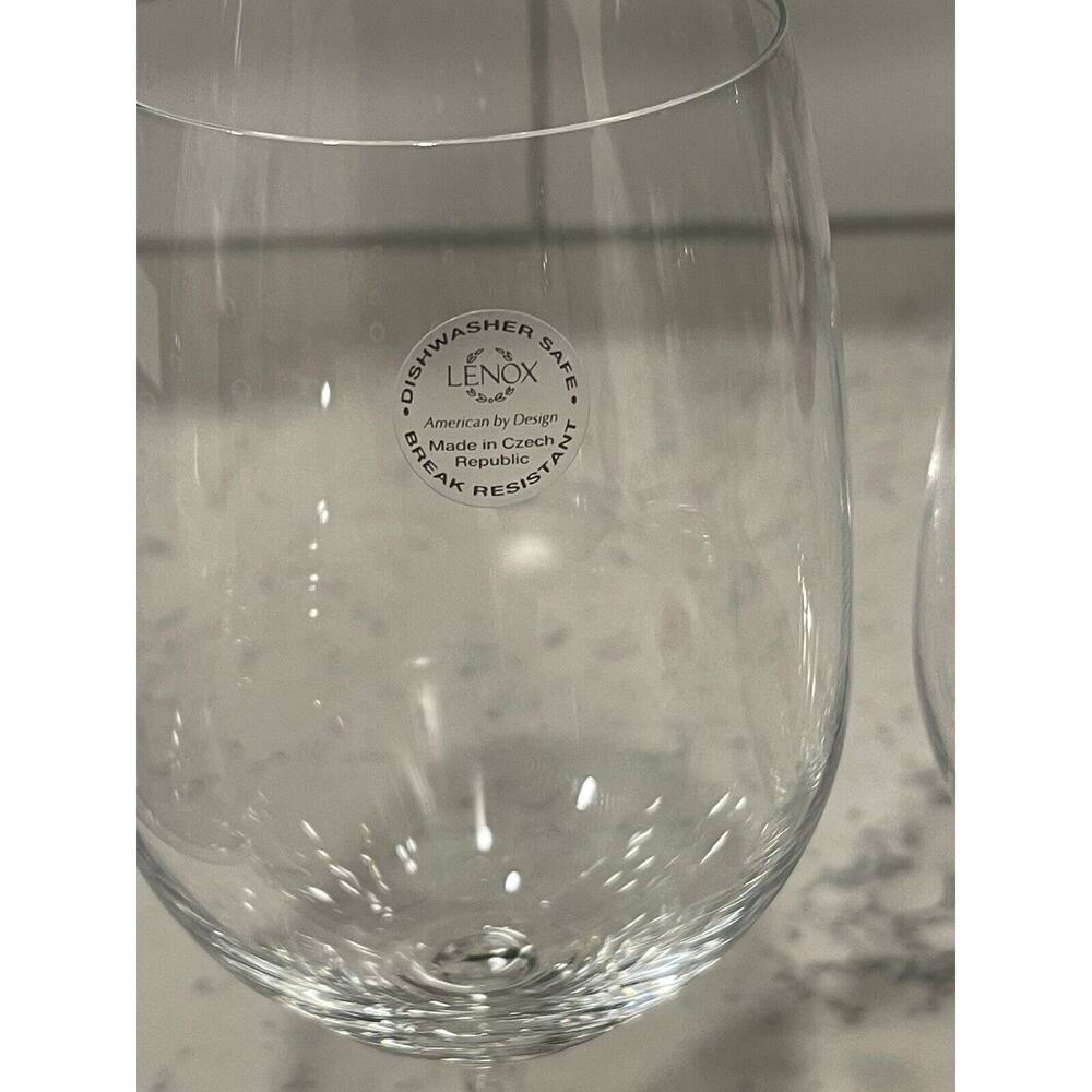 LENOX TUSCANY WHITE WINE GLASS 21 OZ SET OF 2 NON-LEAD CRYSTAL 9 1/2 Inches Tall - Picture 2 of 7